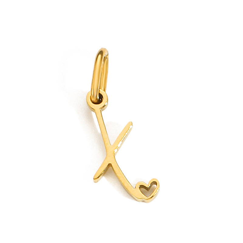 1 Piece Stainless Steel 14K Gold Plated Rose Gold Plated Letter