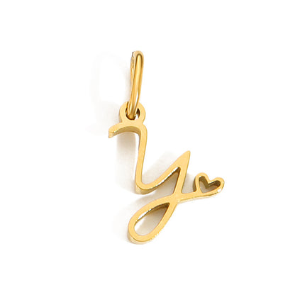 1 Piece Stainless Steel 14K Gold Plated Rose Gold Plated Letter