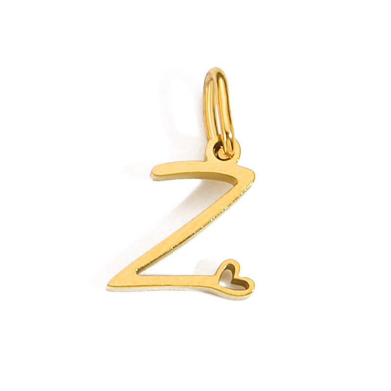 1 Piece Stainless Steel 14K Gold Plated Rose Gold Plated Letter