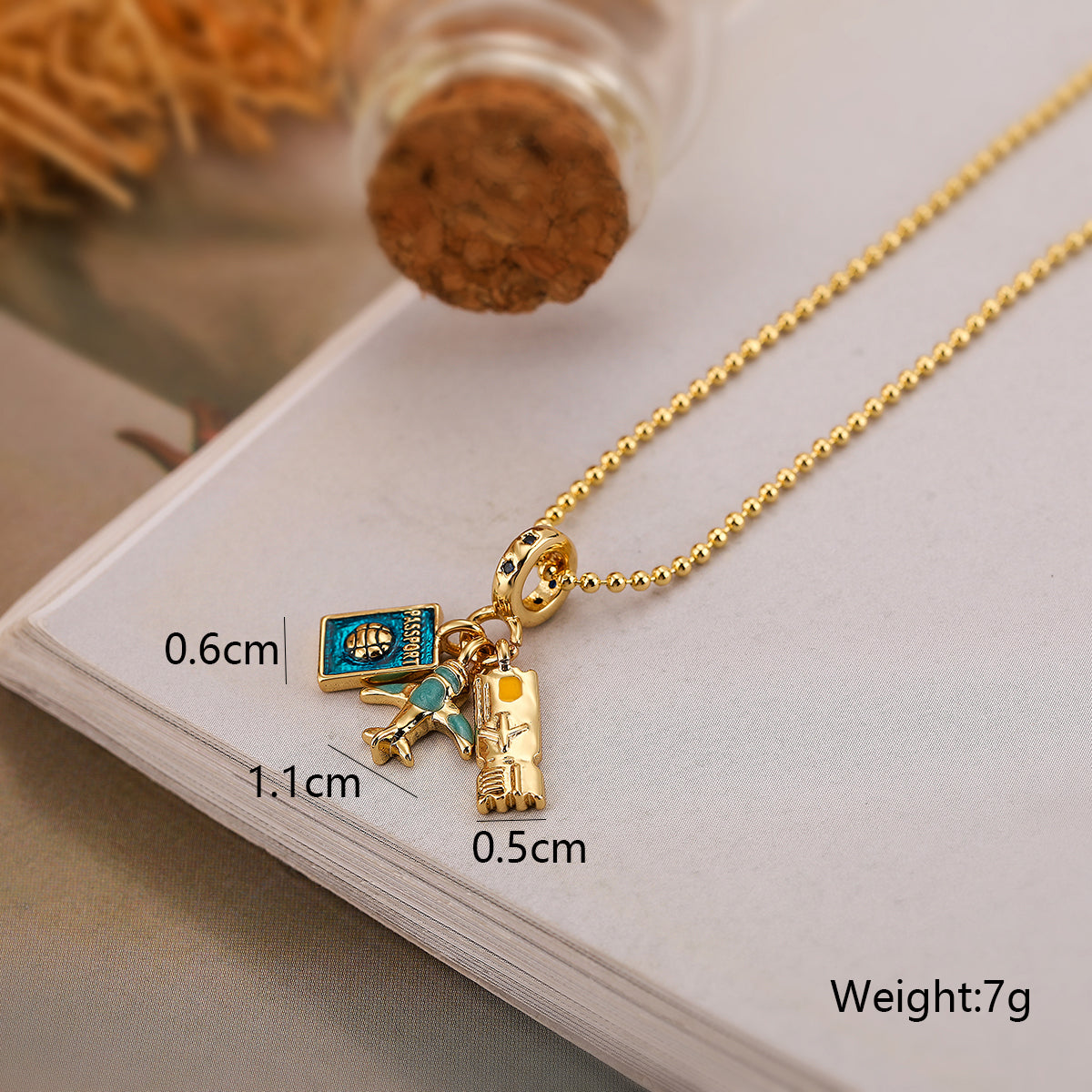 Simple Style Streetwear Bus Airplane Copper 18k Gold Plated Pendant Necklace In Bulk