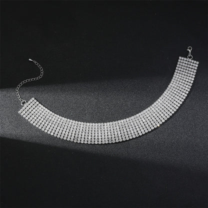 Modern Style Solid Color Rhinestone Women's Choker