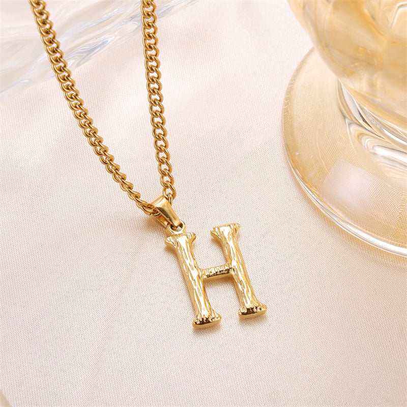 Sweet Simple Style Artistic Letter Stainless Steel Plating 18k Gold Plated Pendant Necklace