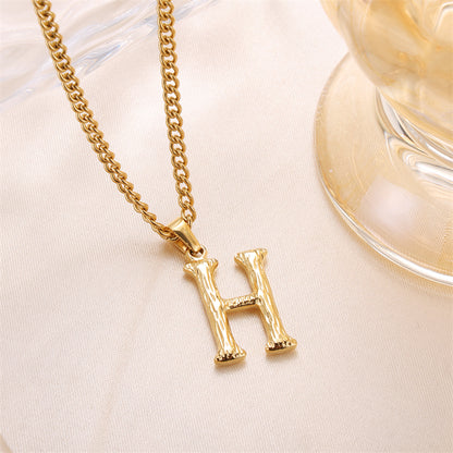 Sweet Simple Style Artistic Letter Stainless Steel Plating 18k Gold Plated Pendant Necklace