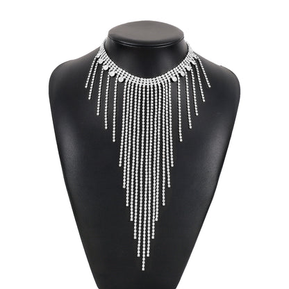 Modern Style Simple Style Tassel Iron Inlay Rhinestones Women's Pendant Necklace