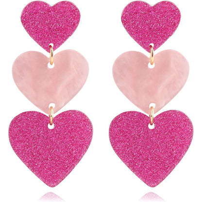 Wholesale Jewelry Simple Style Heart Shape Alloy Patchwork Drop Earrings