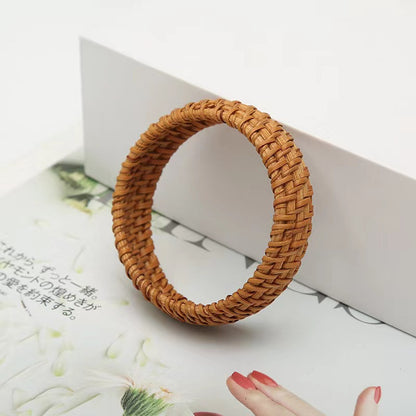 Ethnic Style Streetwear Solid Color Rattan Women's Bangle