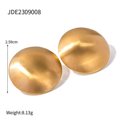 1 Pair IG Style Simple Style Round Stainless Steel 18K Gold Plated Ear Studs