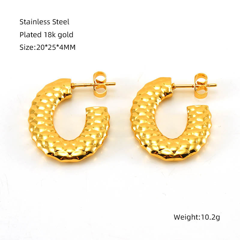 1 Pair Elegant Water Droplets Polishing Gold Plated Stainless Steel 18k Gold Plated Earrings