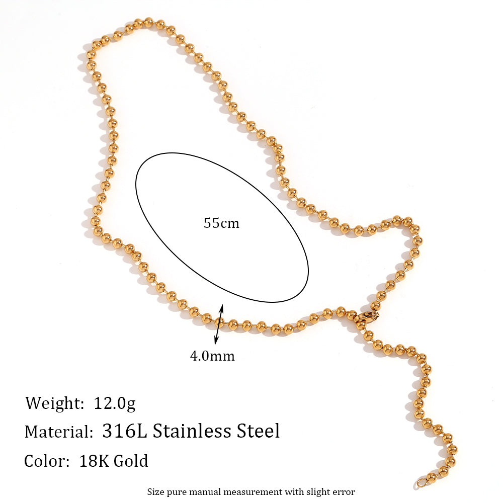 Basic Simple Style Classic Style Solid Color Stainless Steel Plating 18k Gold Plated Necklace