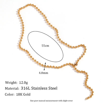 Basic Simple Style Classic Style Solid Color Stainless Steel Plating 18k Gold Plated Necklace