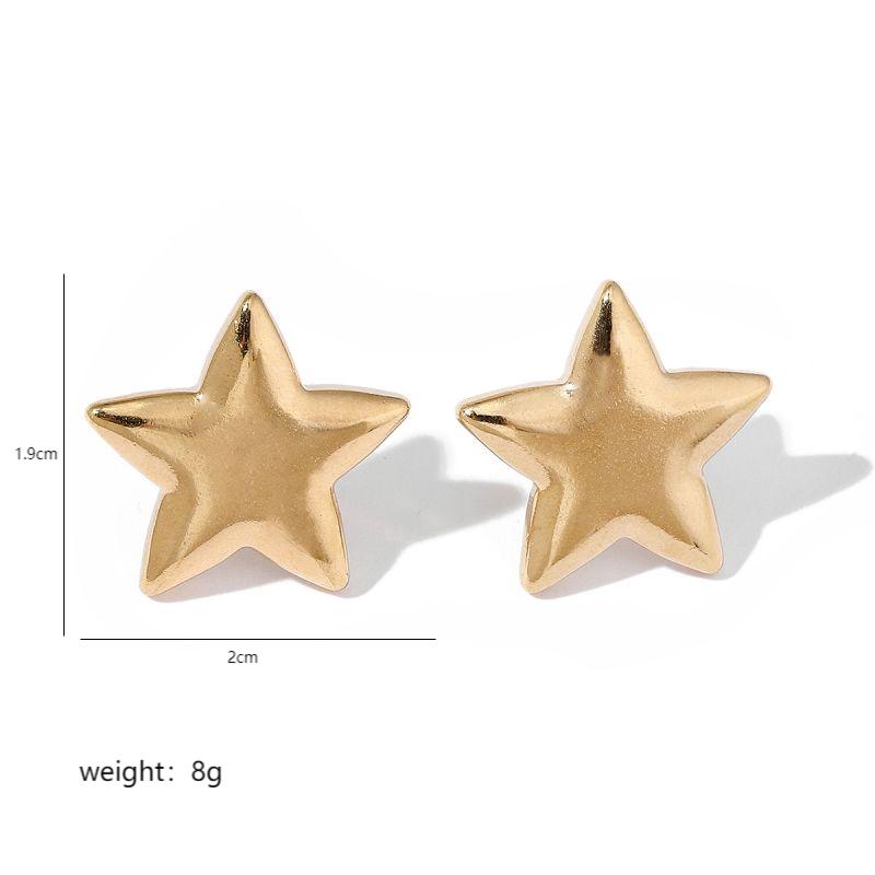 1 Pair Ig Style Artistic Star Plating Stainless Steel 18k Gold Plated Ear Studs