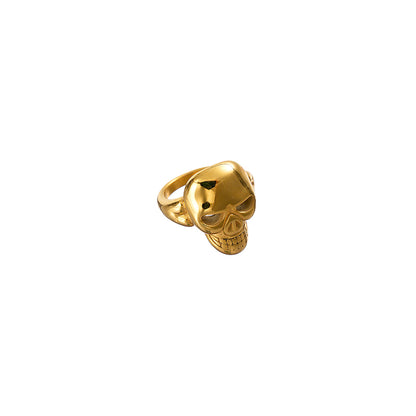 Exaggerated Funny Modern Style Skull Stainless Steel Plating Gold Plated Rings