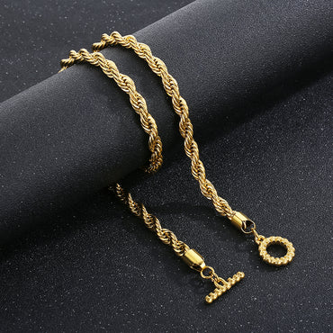 Retro Streetwear Solid Color Stainless Steel Plating 18k Gold Plated Women's Necklace