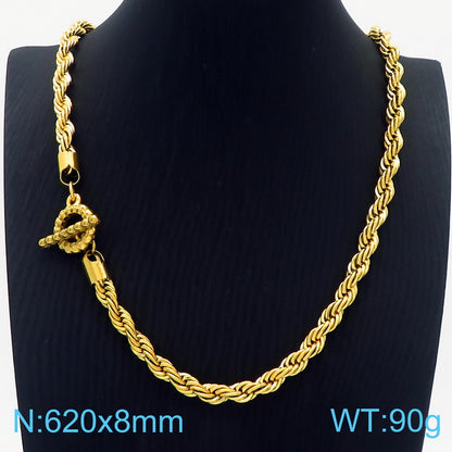 Retro Streetwear Solid Color Stainless Steel Plating 18k Gold Plated Women's Necklace