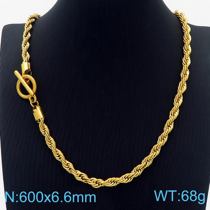 Retro Streetwear Solid Color Stainless Steel Plating 18k Gold Plated Women's Necklace