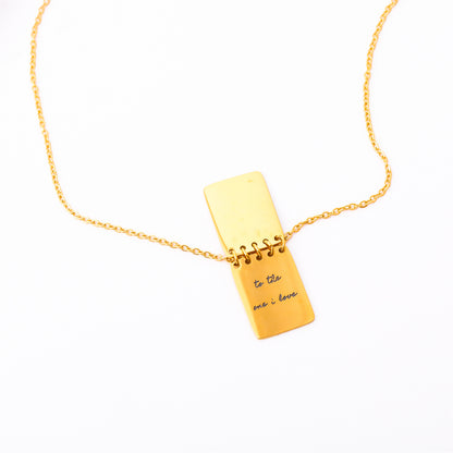 Casual Simple Style Letter Titanium Steel Plating 18k Gold Plated Pendant Necklace