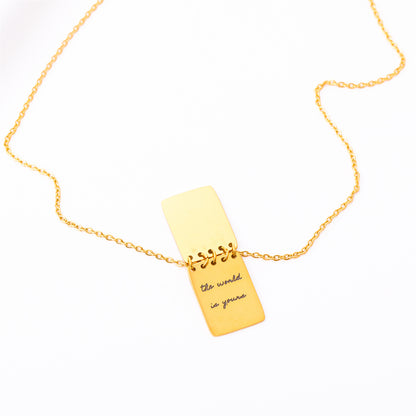 Casual Simple Style Letter Titanium Steel Plating 18k Gold Plated Pendant Necklace