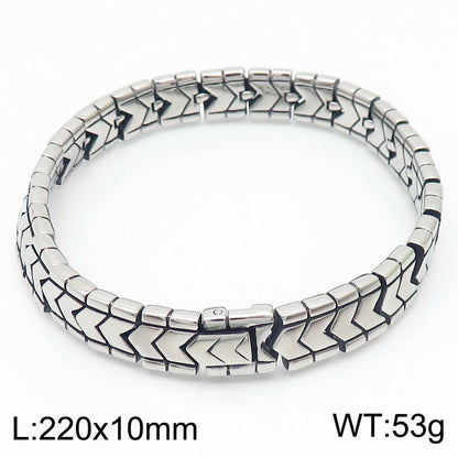 Hip-hop Rock Geometric Solid Color Stainless Steel Plating Bracelets