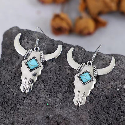 1 Pair Cowboy Style Classic Style Cattle Alloy Ear Hook