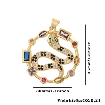 Retro Animal Cartoon Copper Inlay Zircon Charms