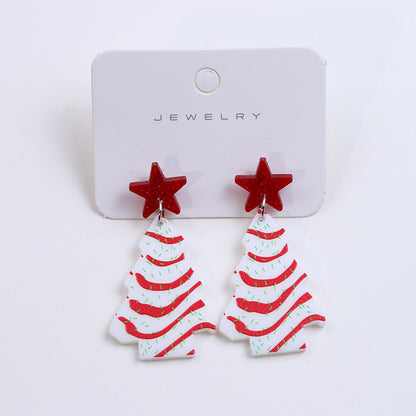 Wholesale Jewelry Classic Style Star Arylic Printing Drop Earrings