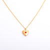 Retro Heart Shape Titanium Steel Copper 14k Gold Plated Birthstone Pendant Necklace In Bulk