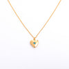 Retro Heart Shape Titanium Steel Copper 14k Gold Plated Birthstone Pendant Necklace In Bulk