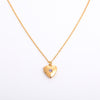 Retro Heart Shape Titanium Steel Copper 14k Gold Plated Birthstone Pendant Necklace In Bulk