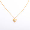 Retro Heart Shape Titanium Steel Copper 14k Gold Plated Birthstone Pendant Necklace In Bulk