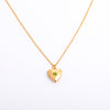 Retro Heart Shape Titanium Steel Copper 14k Gold Plated Birthstone Pendant Necklace In Bulk