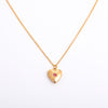 Retro Heart Shape Titanium Steel Copper 14k Gold Plated Birthstone Pendant Necklace In Bulk