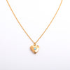 Retro Heart Shape Titanium Steel Copper 14k Gold Plated Birthstone Pendant Necklace In Bulk