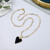 Elegant Sweet Circle Letter Heart Shape Artificial Crystal Copper Enamel Plating Inlay Rhinestones 18k Gold Plated Pendant Necklace