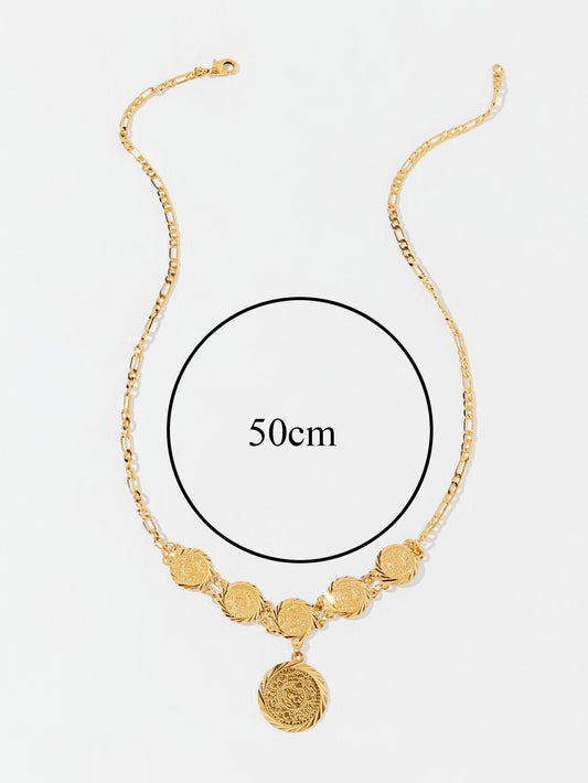 Simple Style Coin Copper Plating 18k Gold Plated Pendant Necklace