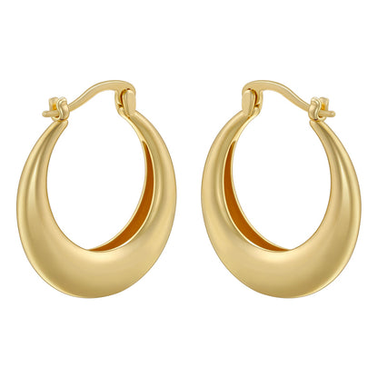 1 Pair Vintage Style Simple Style Oval Twist Irregular Plating Copper 18k Gold Plated Earrings