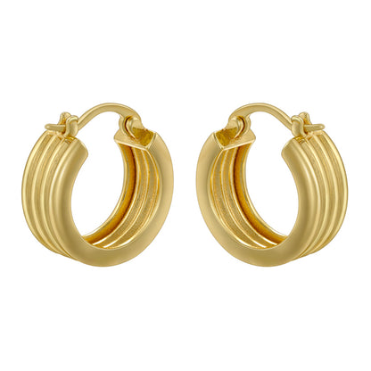 1 Pair Vintage Style Simple Style Oval Twist Irregular Plating Copper 18k Gold Plated Earrings