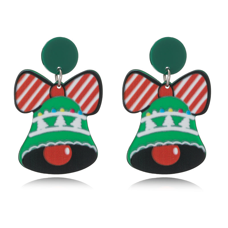 1 Pair Fashion Christmas Tree Santa Claus Arylic Drop Earrings