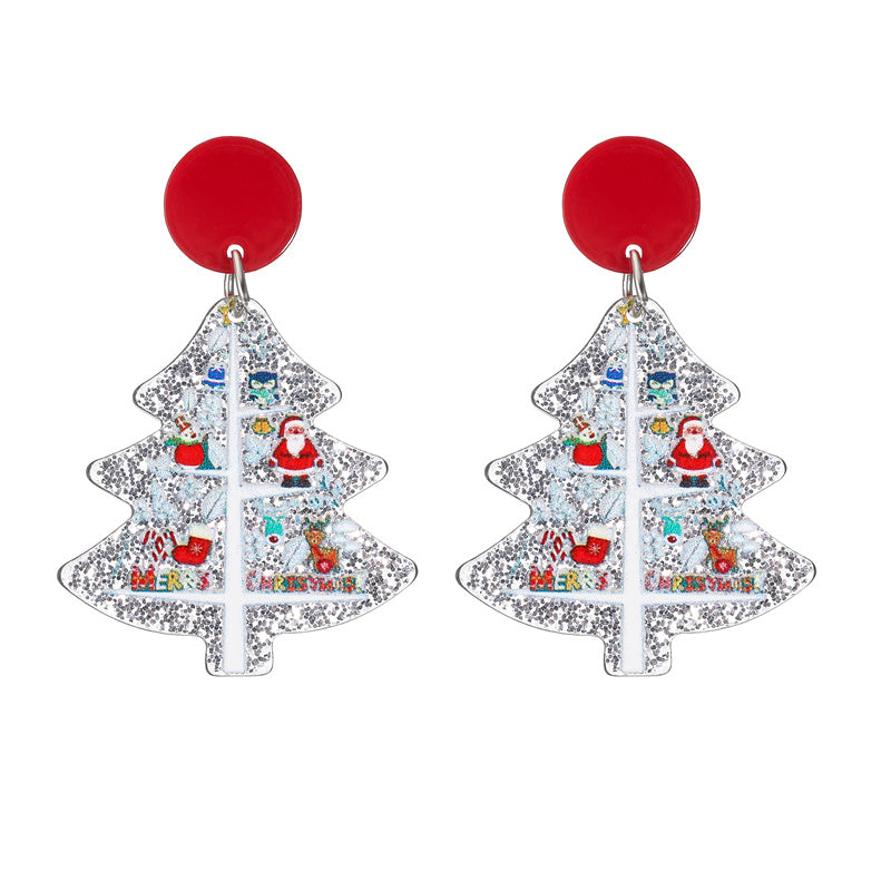 Wholesale Jewelry Vintage Style Christmas Tree Arylic No Inlaid Drop Earrings