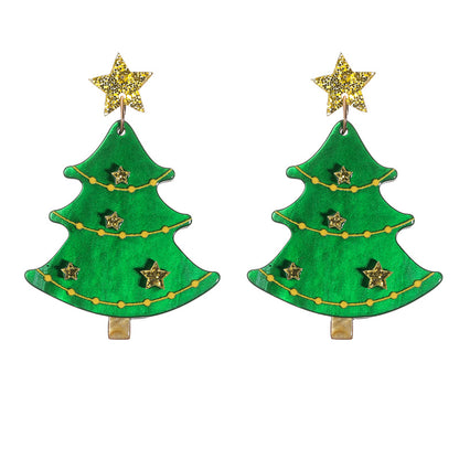 Wholesale Jewelry Vintage Style Christmas Tree Arylic No Inlaid Drop Earrings