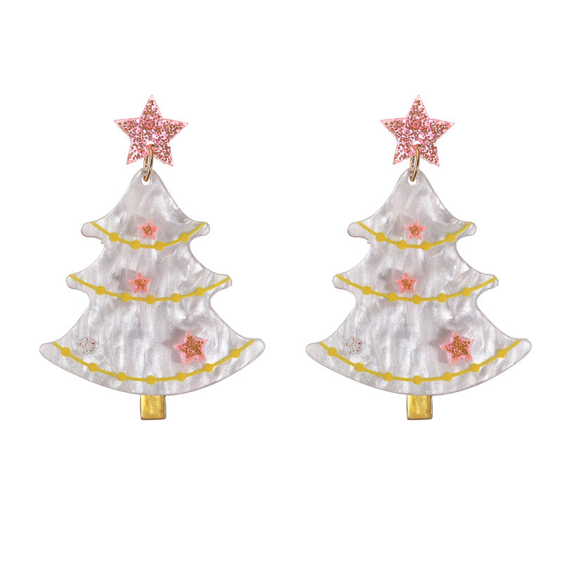 Wholesale Jewelry Vintage Style Christmas Tree Arylic No Inlaid Drop Earrings