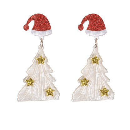 Wholesale Jewelry Vintage Style Christmas Tree Arylic No Inlaid Drop Earrings