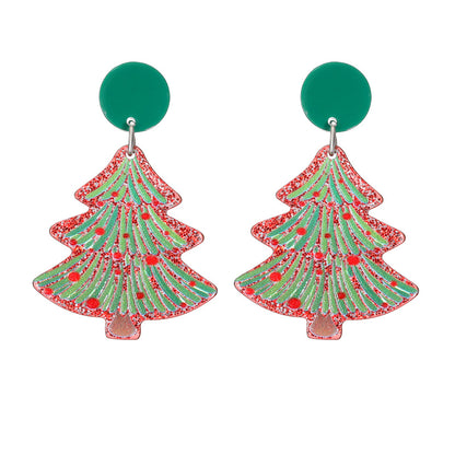 Wholesale Jewelry Vintage Style Christmas Tree Arylic No Inlaid Drop Earrings