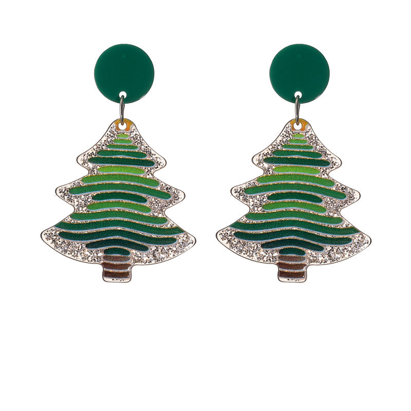 Wholesale Jewelry Vintage Style Christmas Tree Arylic No Inlaid Drop Earrings