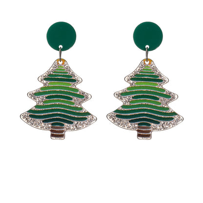 Wholesale Jewelry Vintage Style Christmas Tree Arylic No Inlaid Drop Earrings