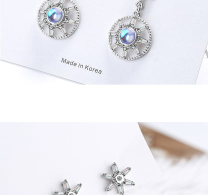 1 Pair Ig Style Shiny Star Inlay Copper Zircon Drop Earrings