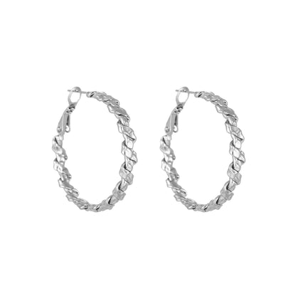 1 Pair Streetwear Solid Color Plating Stainless Steel Hoop Earrings