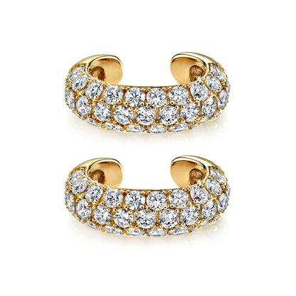 1 Pair Simple Style Round Plating Inlay Copper Zircon Gold Plated Ear Cuffs