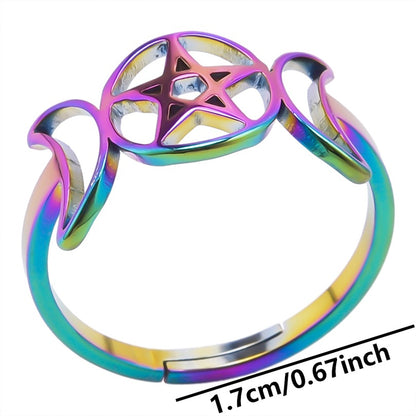 Wholesale Basic Star Moon Stainless Steel Open Rings