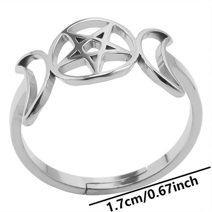 Wholesale Basic Star Moon Stainless Steel Open Rings