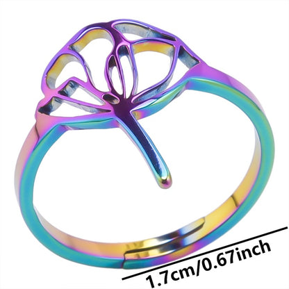 Wholesale Basic Flower Stainless Steel Open Rings